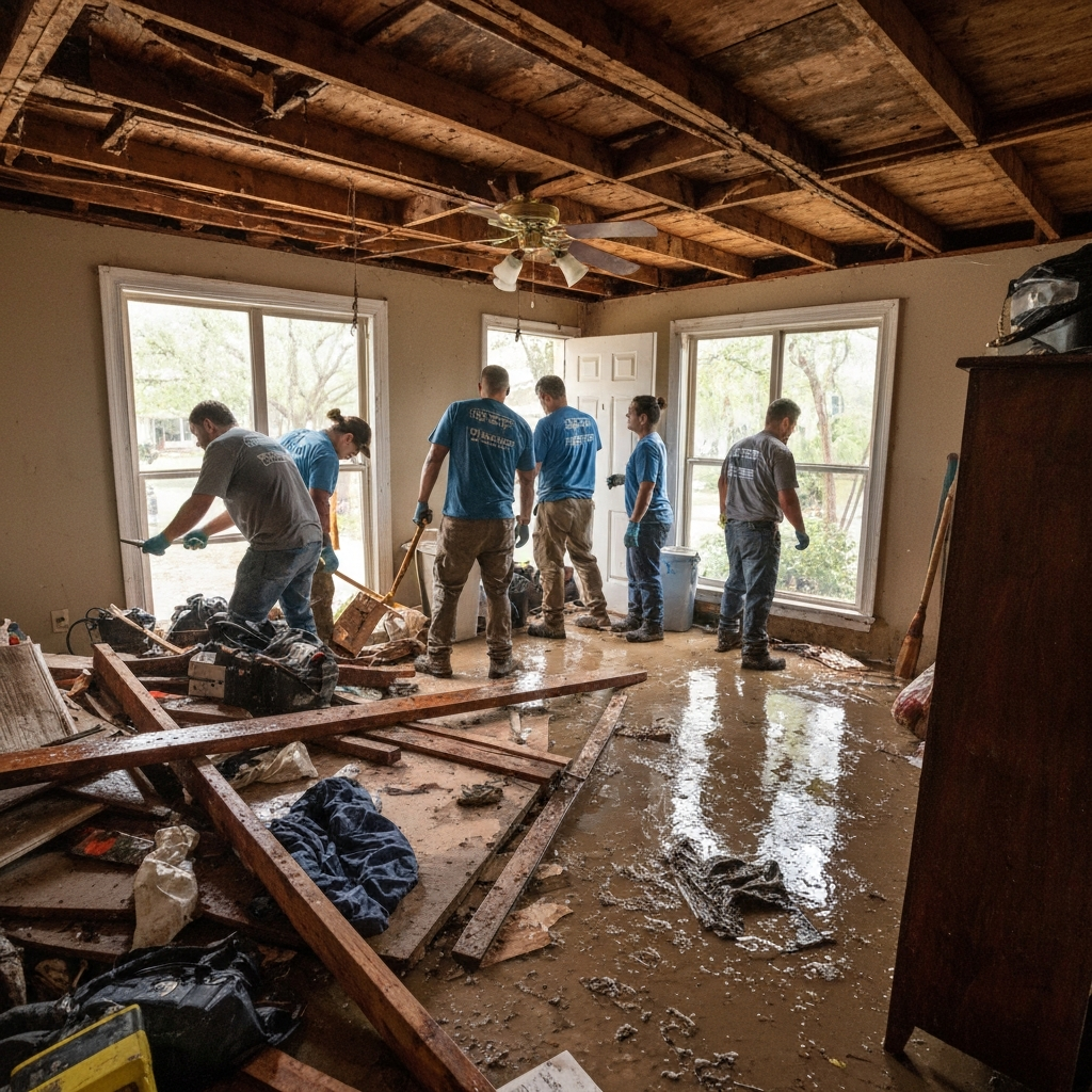 Team restoring flooded Tampa home