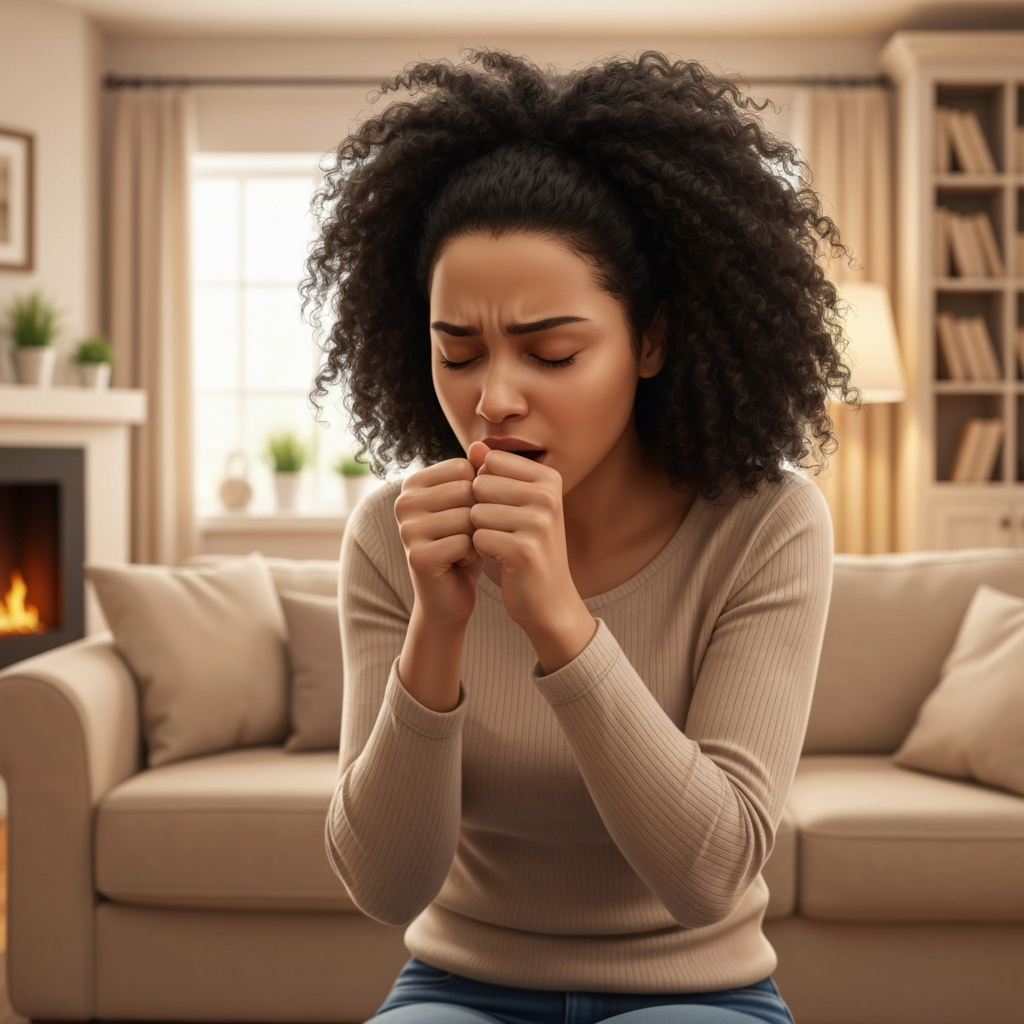 Person coughing from hidden mold