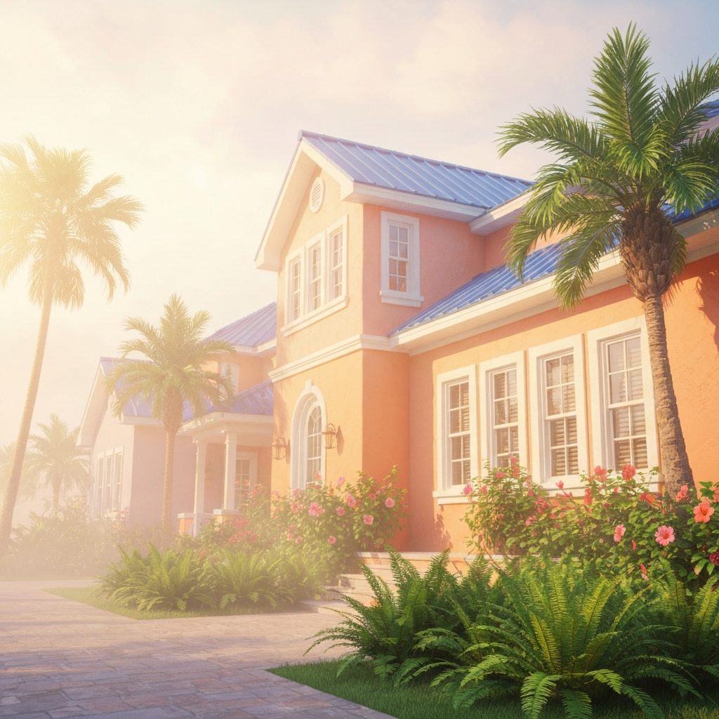 Florida house with humid glow