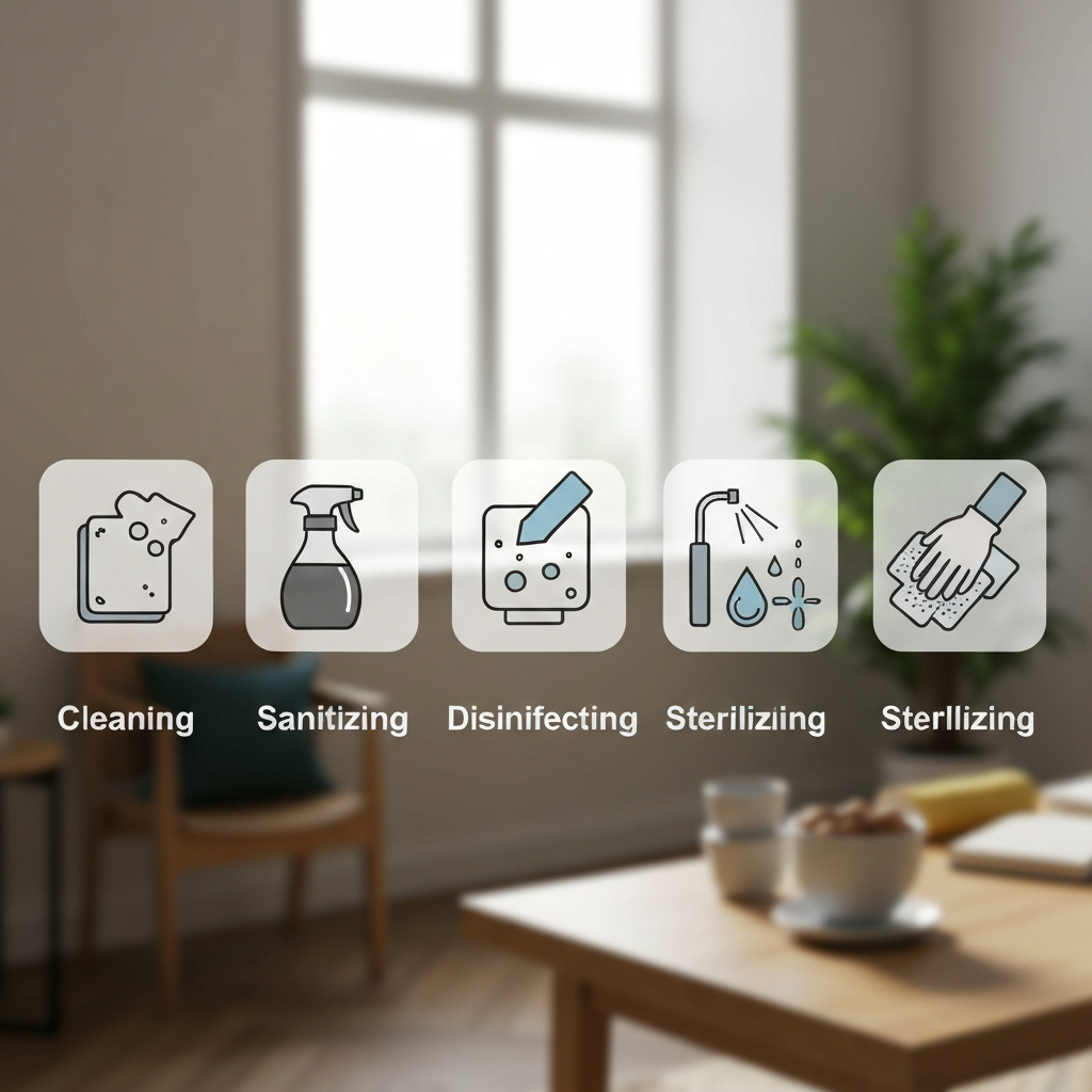 Four cleaning methods illustrated