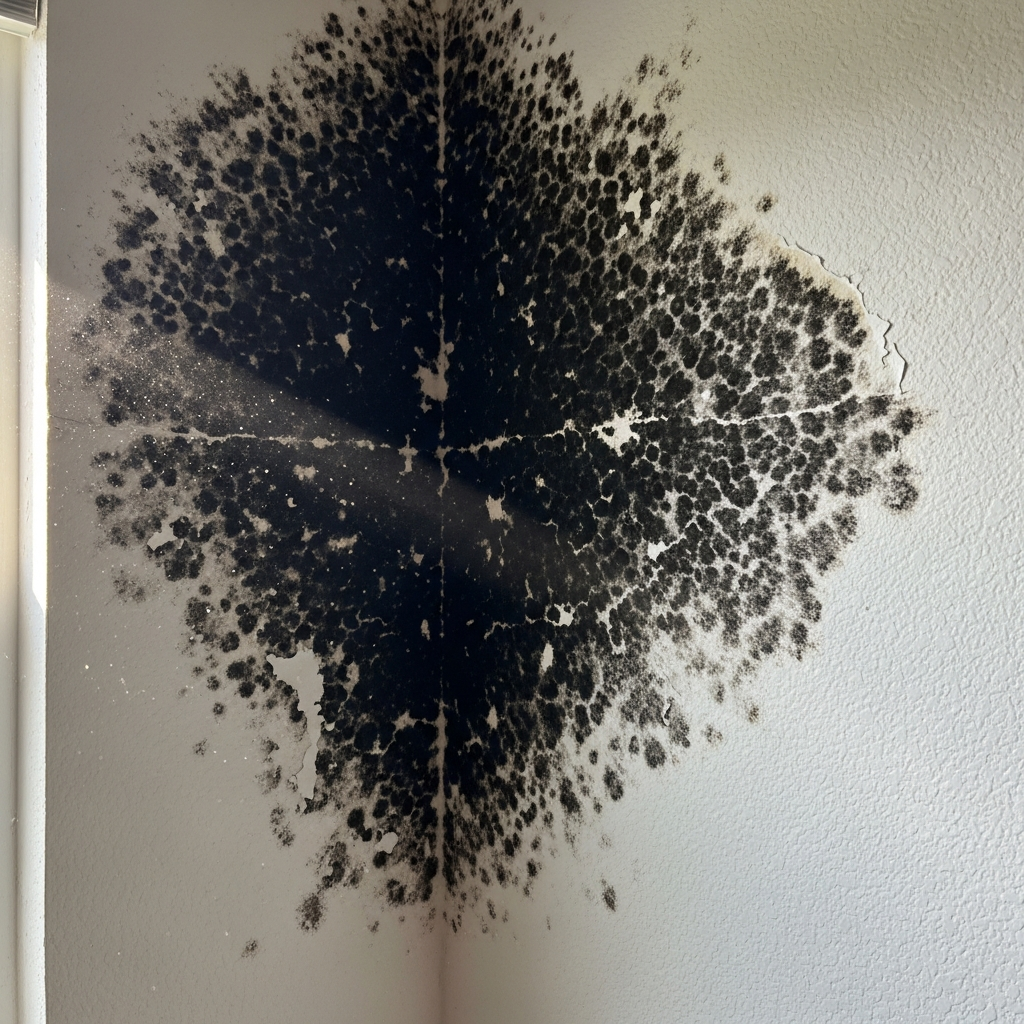 black mold on wall Tampa home