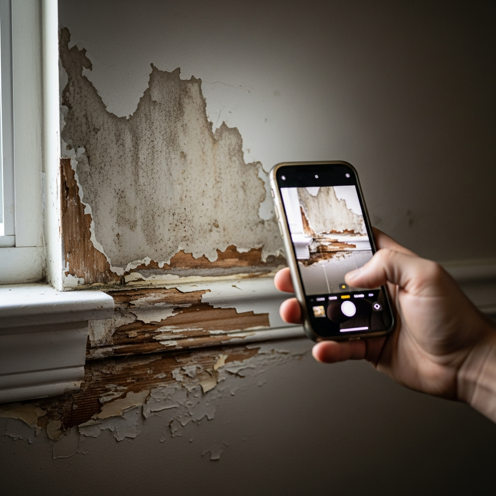 Documenting wall water damage