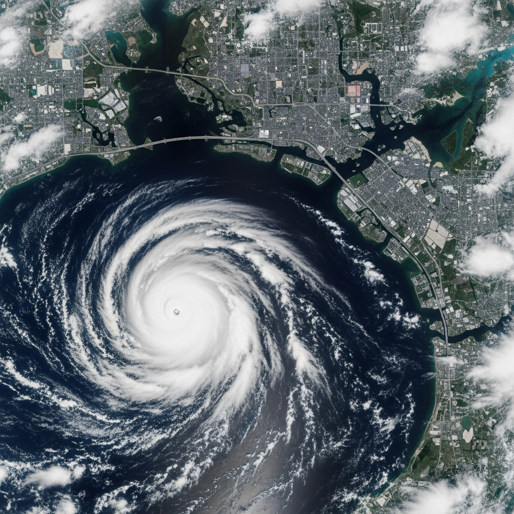 Satellite hurricane near Tampa Bay