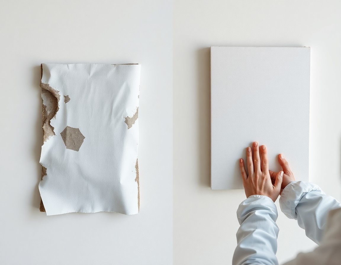 Comparison of paper-faced versus paperless drywall after 72 hours of moisture, showing why paperless drywall resists mold in Tampa FL.